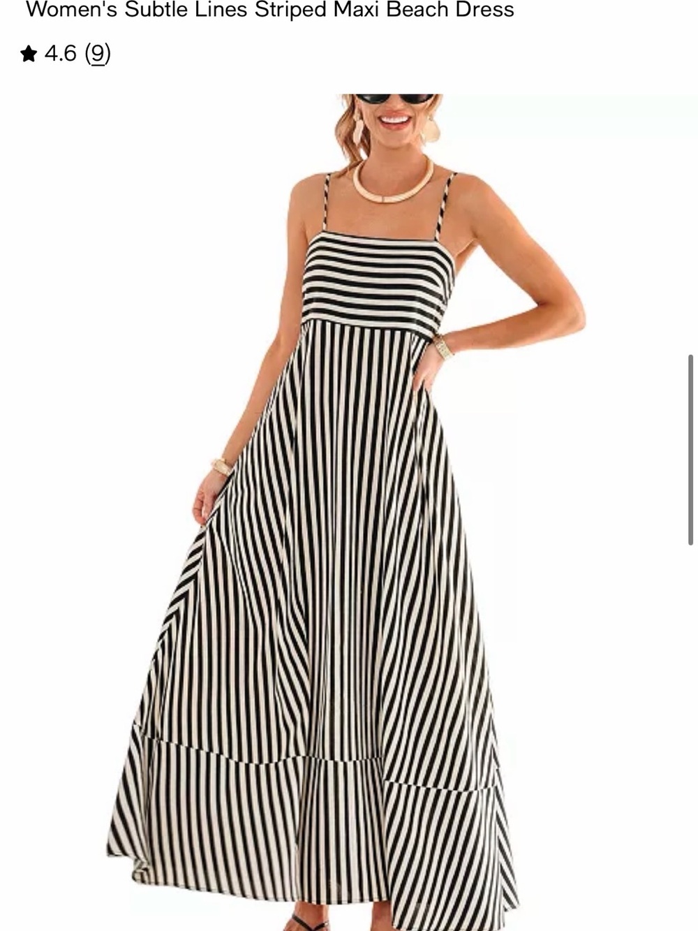 Cupshe  Black and White Beach Maxi Dress